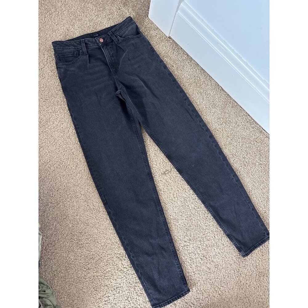 Express Womens Relaxed Tapered Mid-Rise Black Jeans, new without tags, 4 Long - Picture 2 of 5